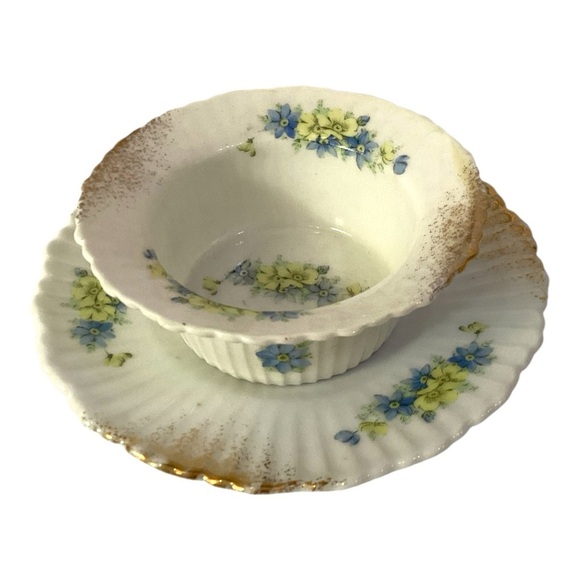 Porcelain Altrohla Austria Custard Bowl And Underdish Antique Floral Pattern VTG - Picture 7 of 8